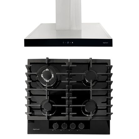 Combo Empotrable a Gas y  Campana Extractora Táctil 60cm