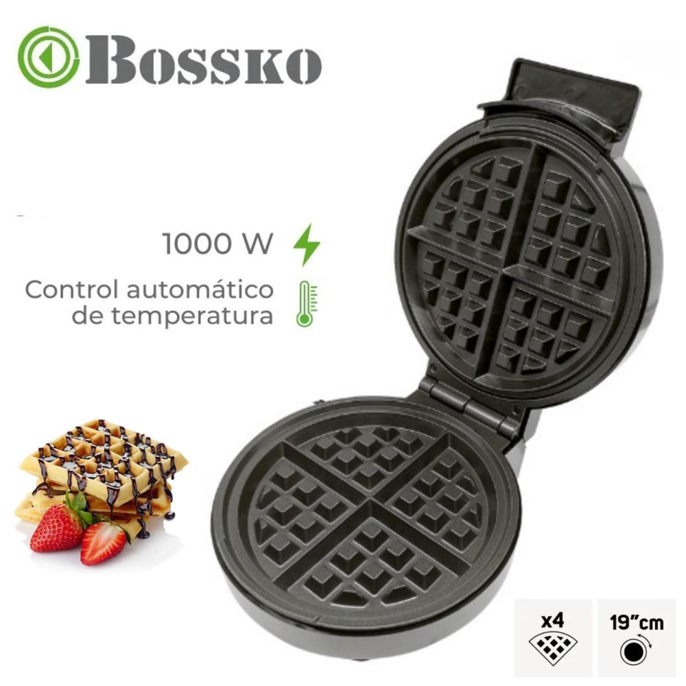 Waflera Boskko BK-426WB Anti-adherente 4 Porciones Diámetro de la base de 19 cm Negro