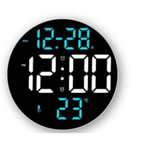 Reloj Led Multifuncional De Pared Redondo Digital Con Control