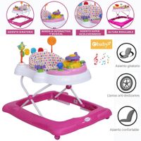 Andador Musical con Asiento Giratorio Lessi Rosado