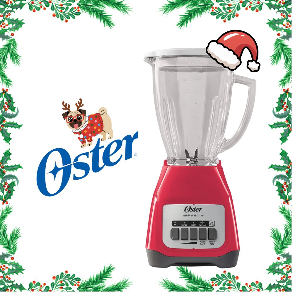 LICUADORA OSTER 1.25 LITROS VASO VIDRIO BOROCLASS 550W 2 VELOCIDADES  COLOR SANDÍA MOD BLSTKAG-MPB