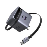 Cargador UGREEN 45W Dual Port Cable Retractil Tipo C