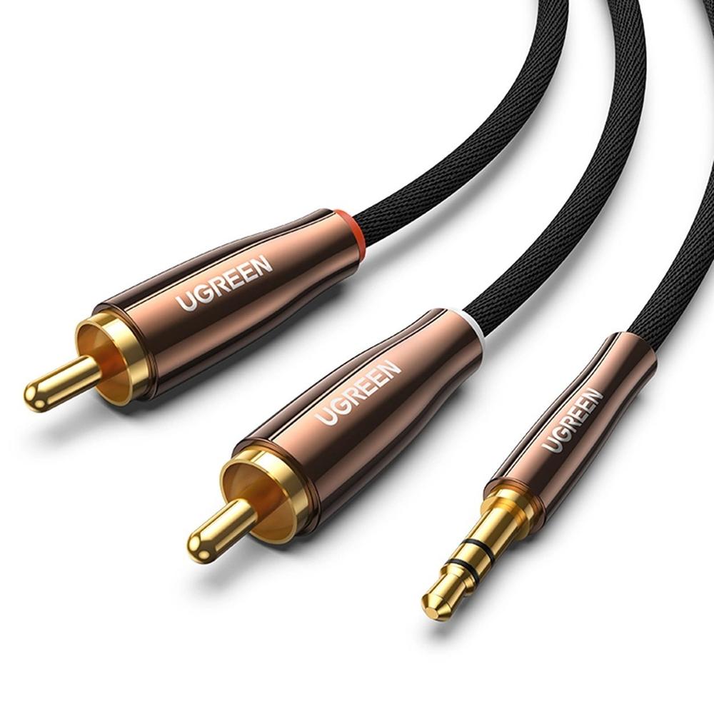 Cable de Audio 3.5mm Mini Jack Macho a 2RCA Macho 2m Cobre Adaptador Ugreen AV170 - 80847