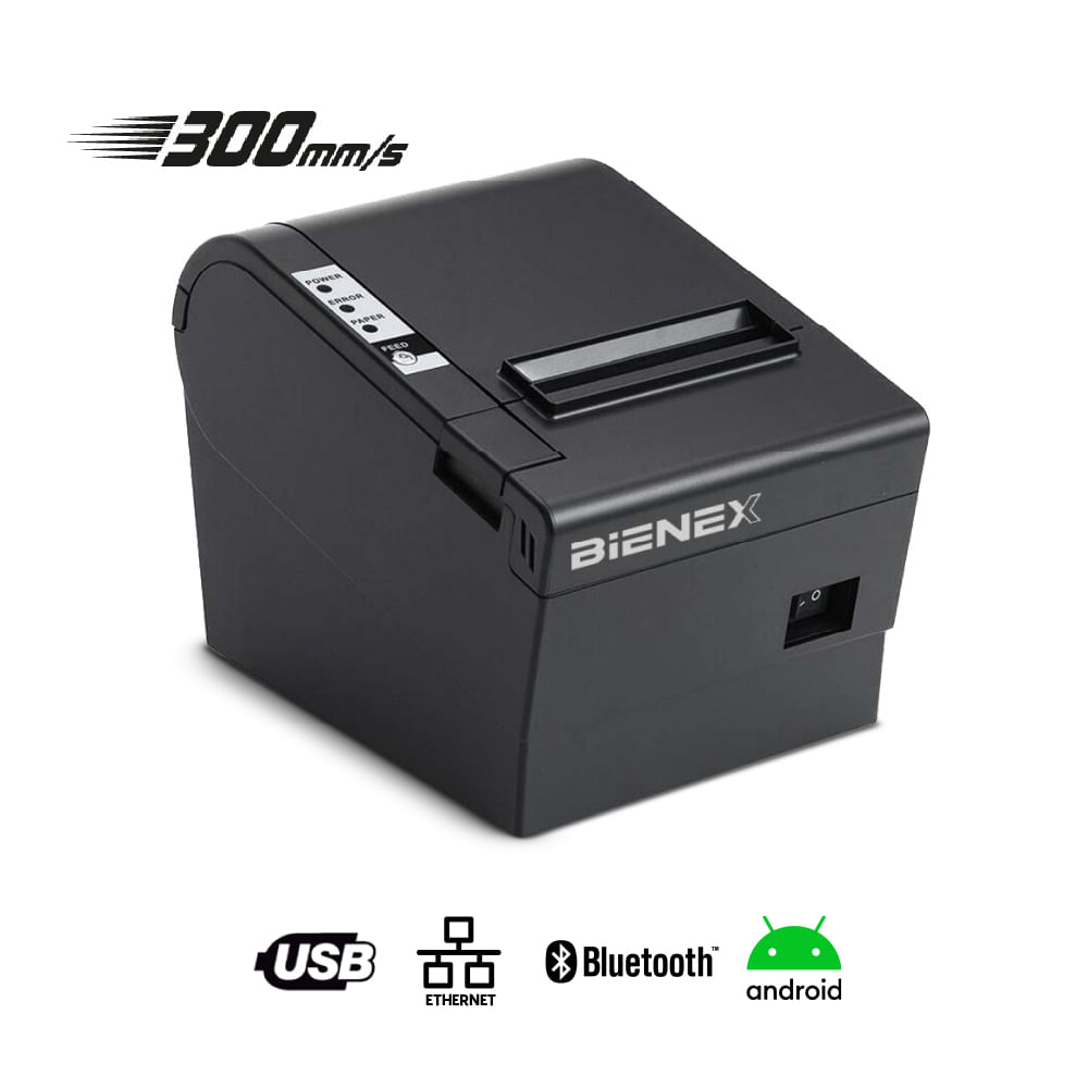 Impresora ticketera termica 300MMxS 80mm Bluetooth USB Ethernet Impresora ticketera termica 300MMxS 80mm Bluetooth USB Ethernet