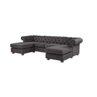 SECCIONAL CHESTER U GRIS OSCURO - FALOTIH 3M
