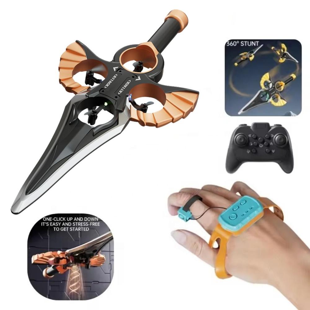 Avión Dron Espada Voladora Acrobática 360° con Doble Control Remoto Marrón