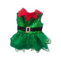 Vestido navideño duende lentejuelas perros y gatos talla 3