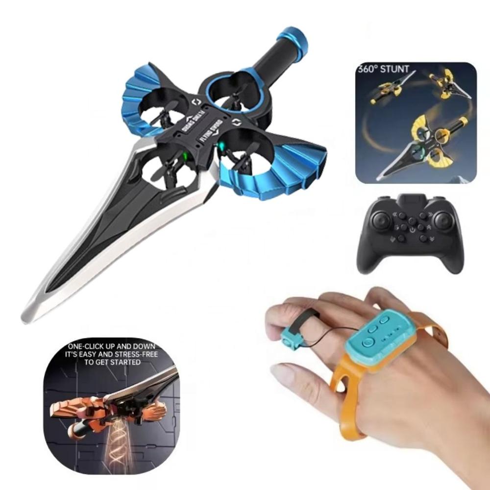 Avión Dron Espada Voladora Acrobática 360° con Doble Control Remoto Azul