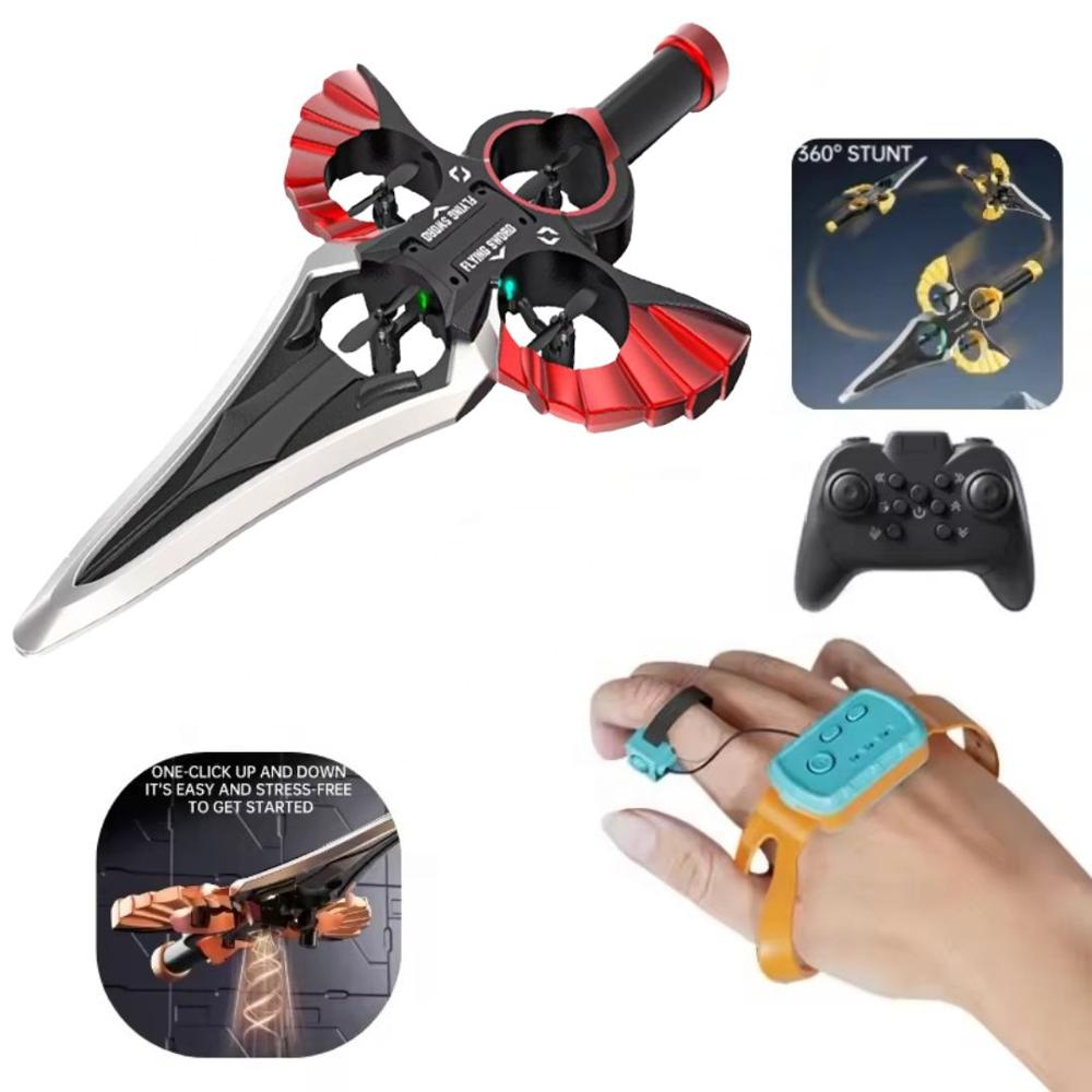 Avión Dron Espada Voladora Acrobática 360° con Doble Control Remoto Rojo