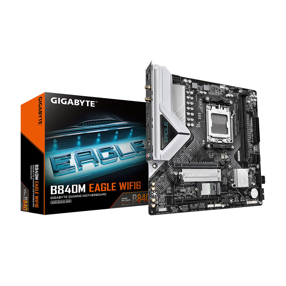 Motherboard GIGABYTE B840M EAGLE WIFI6 Chipset AMD B840 Socket AM5 Formato ATX Alta Conectivid
