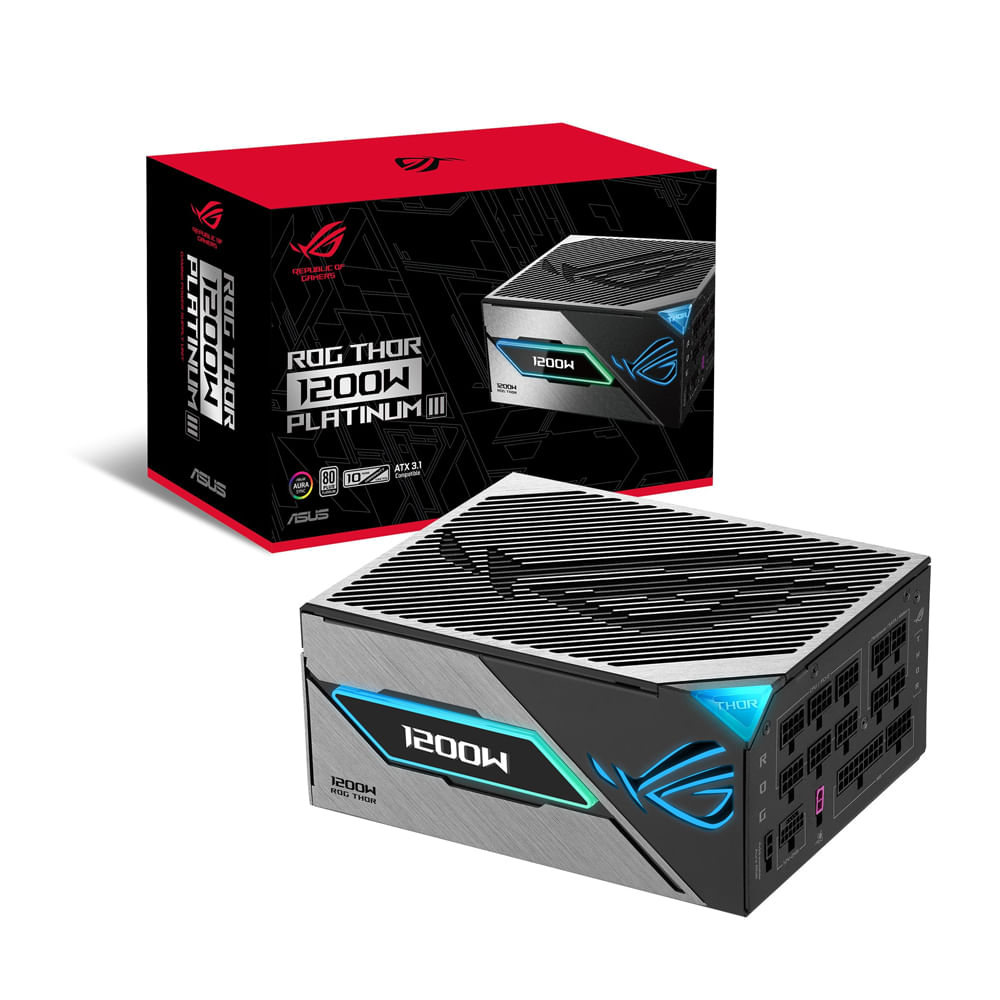 Fuente de Poder ASUS ROG Thor 1200W Modular para Gaming Alta Eficiencia y Rendimiento
