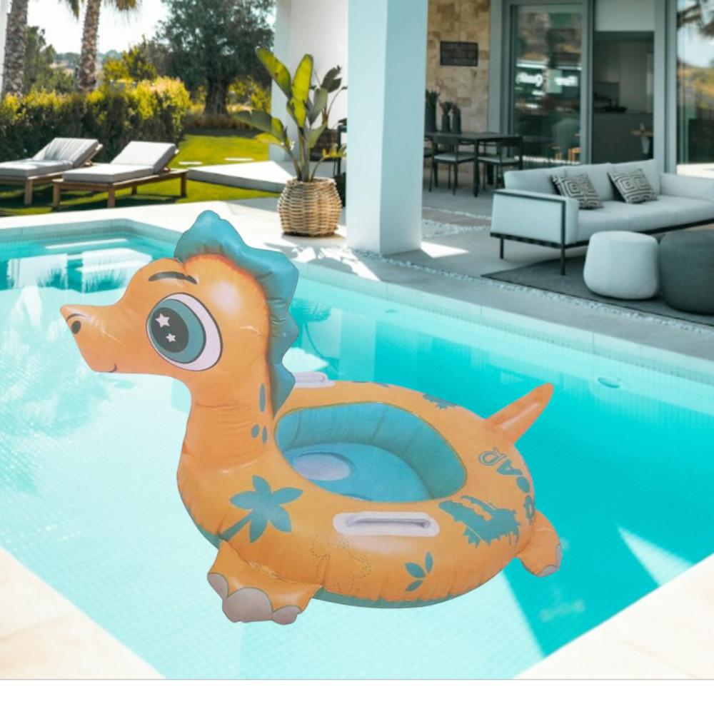 Flotador Inflable con asiento y agarraderas Laterales Anaranjado