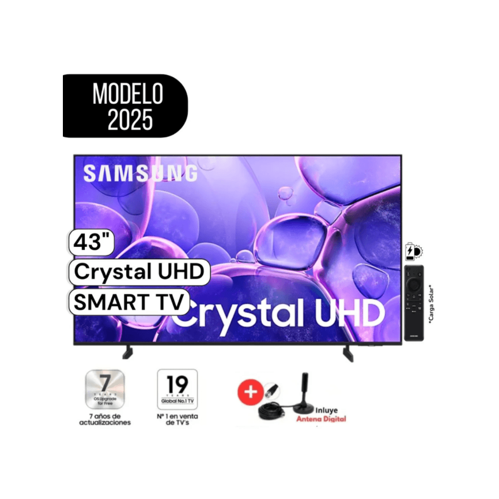 Televisor Samsung Crystal 43 Crystal 4K UHD UN43U8000FGXPE Con AntenaDigital