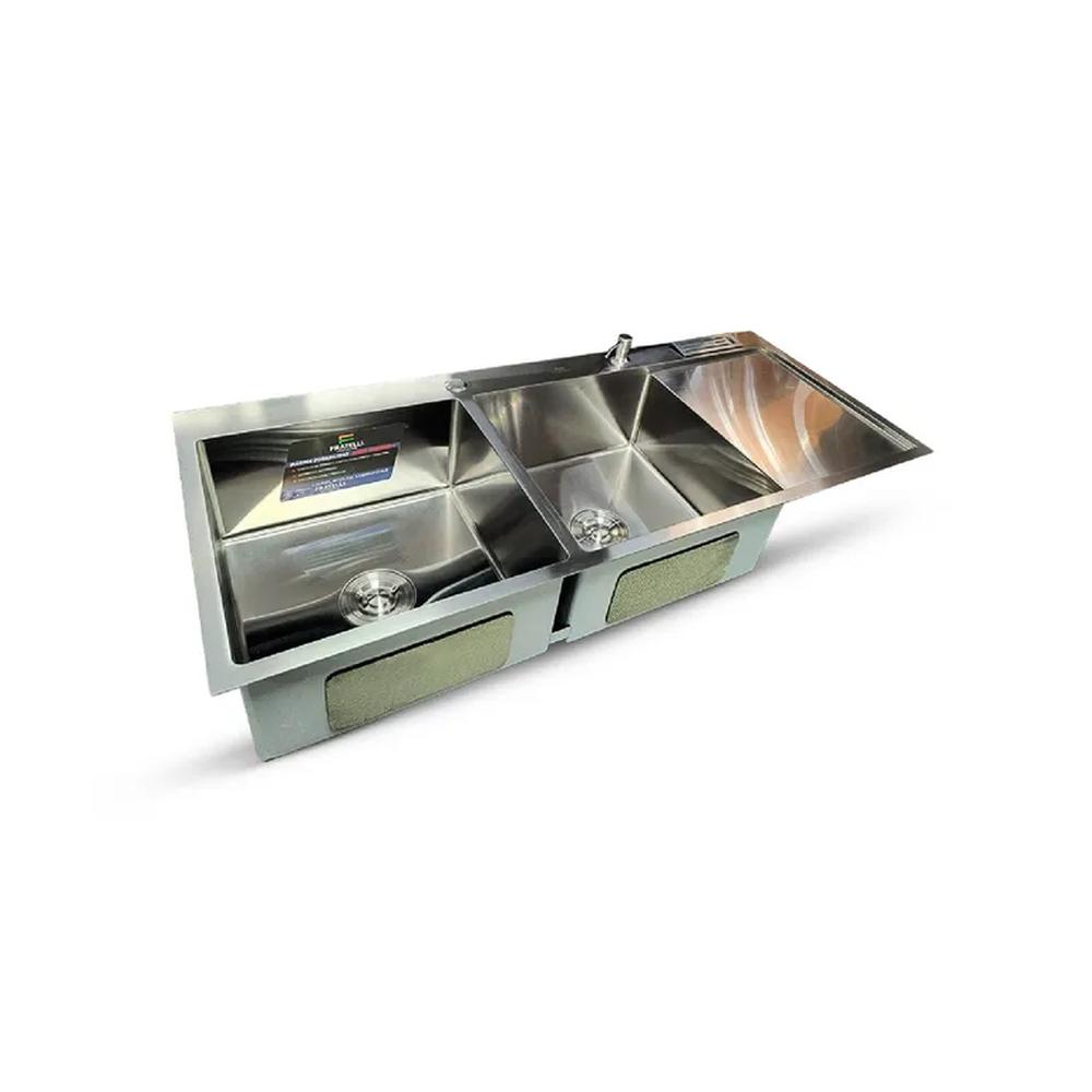Lavadero Stainless PMarmol Doble Poza Signature 120X50X23Cm - Fratelli