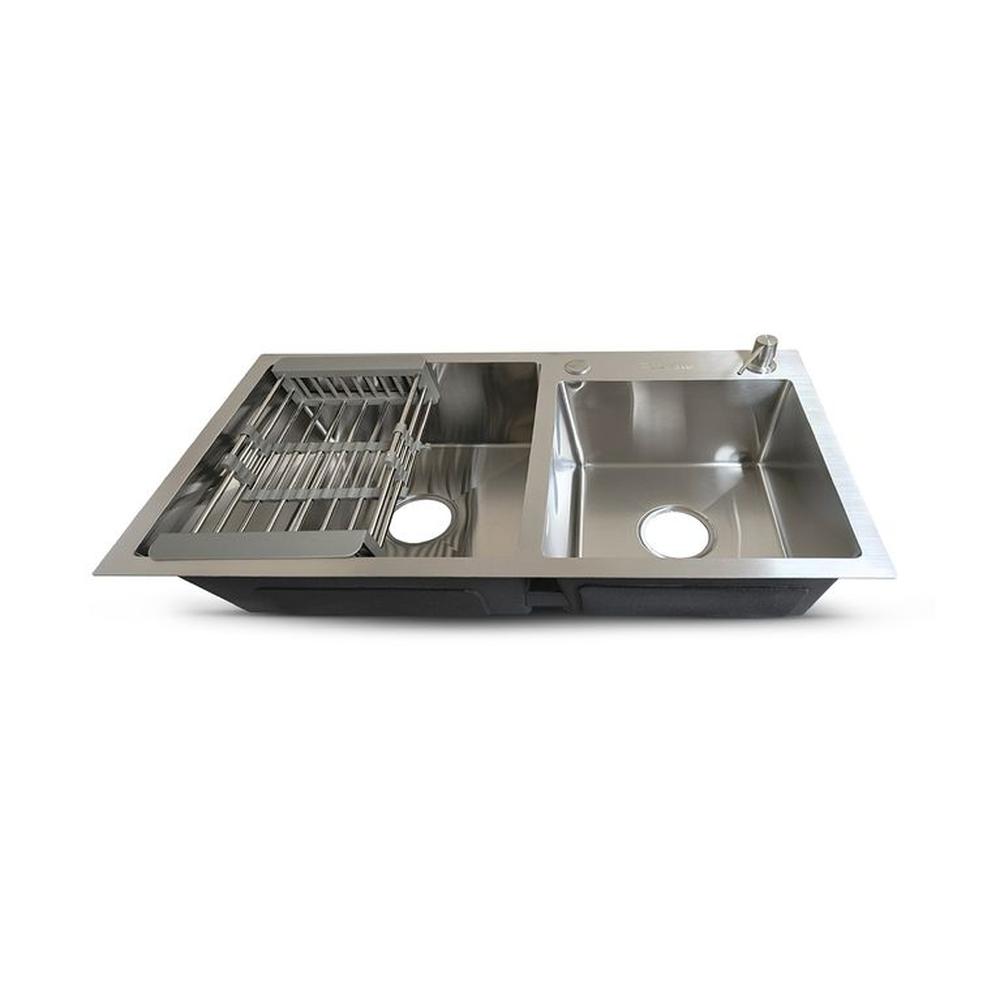 Prm-7843S Lavadero Prime De Acero Inox Satinado Doble Poza CAcces 78X43X23Cm - Fratelli