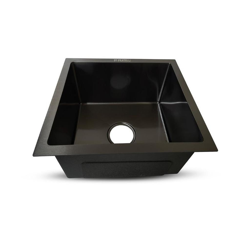 Prm-4339B Lavadero Prime De Acero Inox Black CDesague Y Canastilla 43X39X23Cm - Fratelli