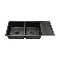 Lavadero P Marmol Doble Poza 120X50X23Cm Nano Black Infinity Premium - Fratelli