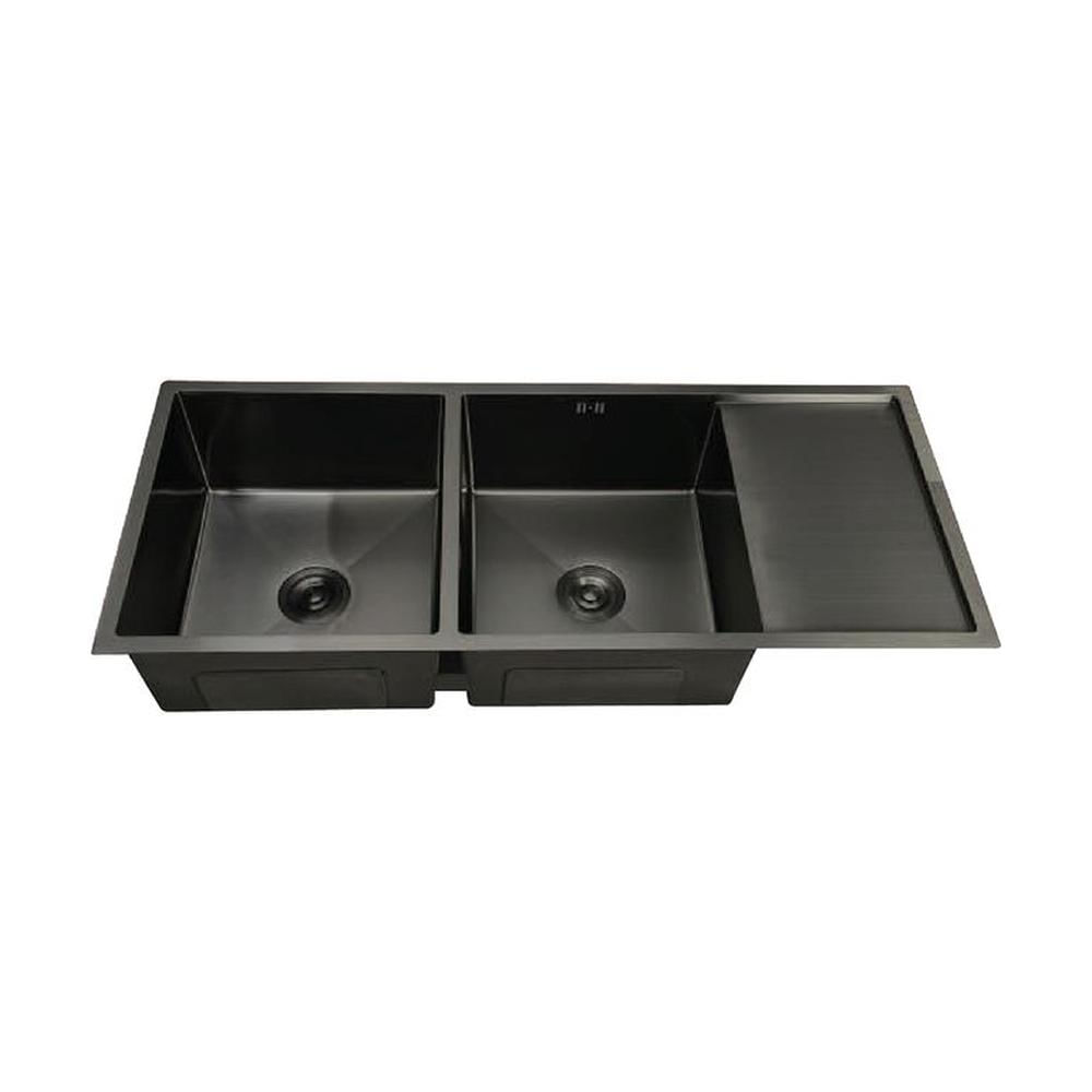 Lavadero P Marmol Doble Poza 120X50X23Cm Nano Black Infinity Premium - Fratelli