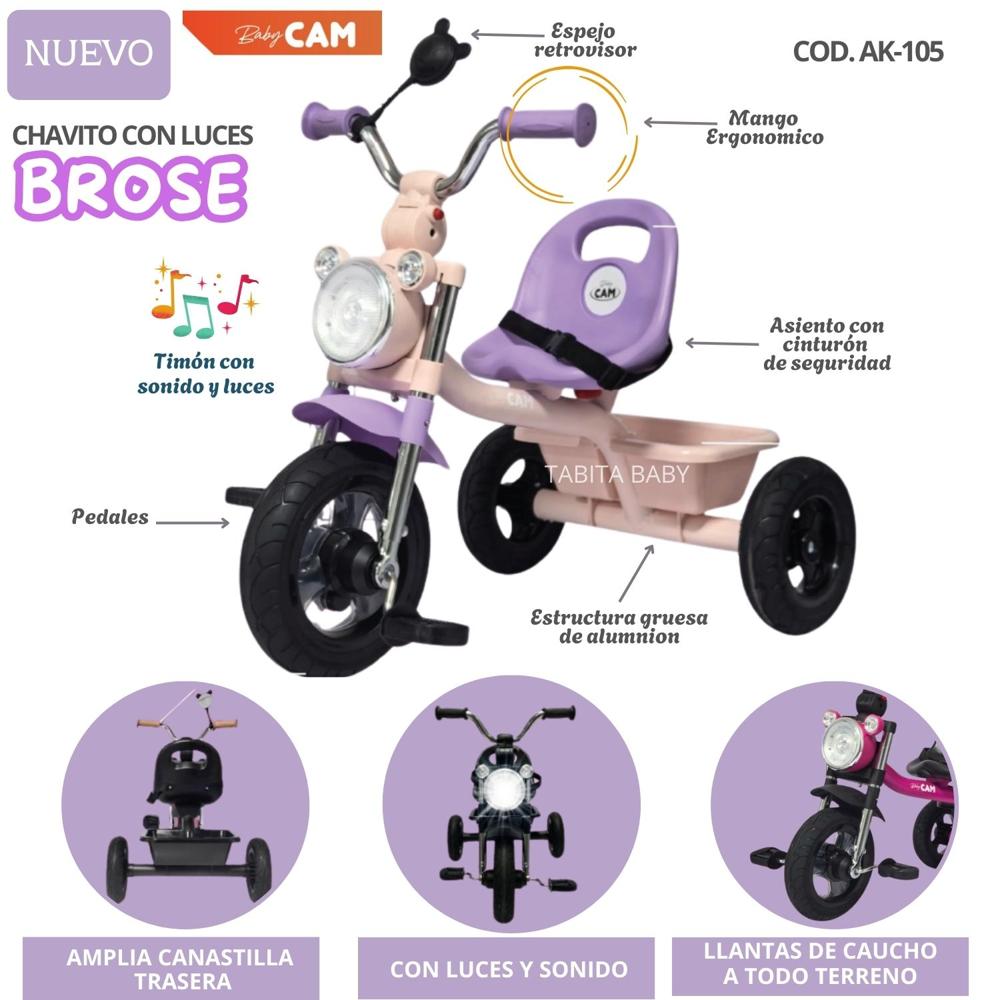 Triciclo chavito con Luces y Sonido Brose Lila