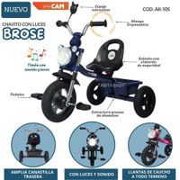 Triciclo chavito con Luces y Sonido Brose Azul
