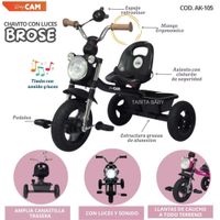 Triciclo chavito con Luces y Sonido Brose Negro