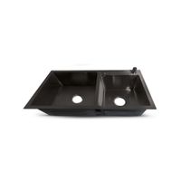 PRM-7843B LAVADERO  DE ACERO INOX BLACK DOBLE POZA CACCES 78X43X23CM - FRATELLI