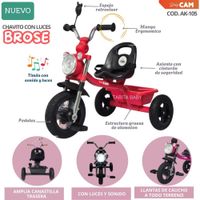 Triciclo chavito con Luces y Sonido Brose Rojo