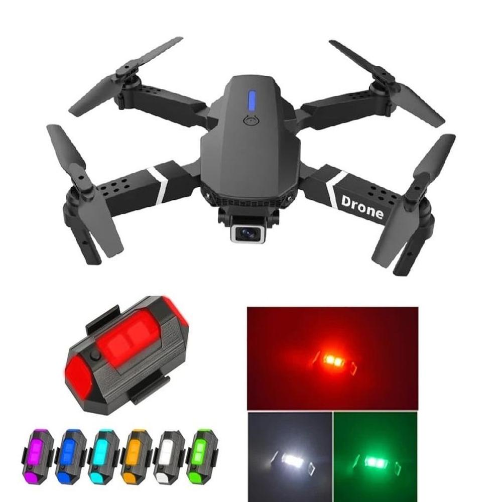 Dron E88 PRO 4K Original + Luz LED RGB Cámara HD Plegable WiFi