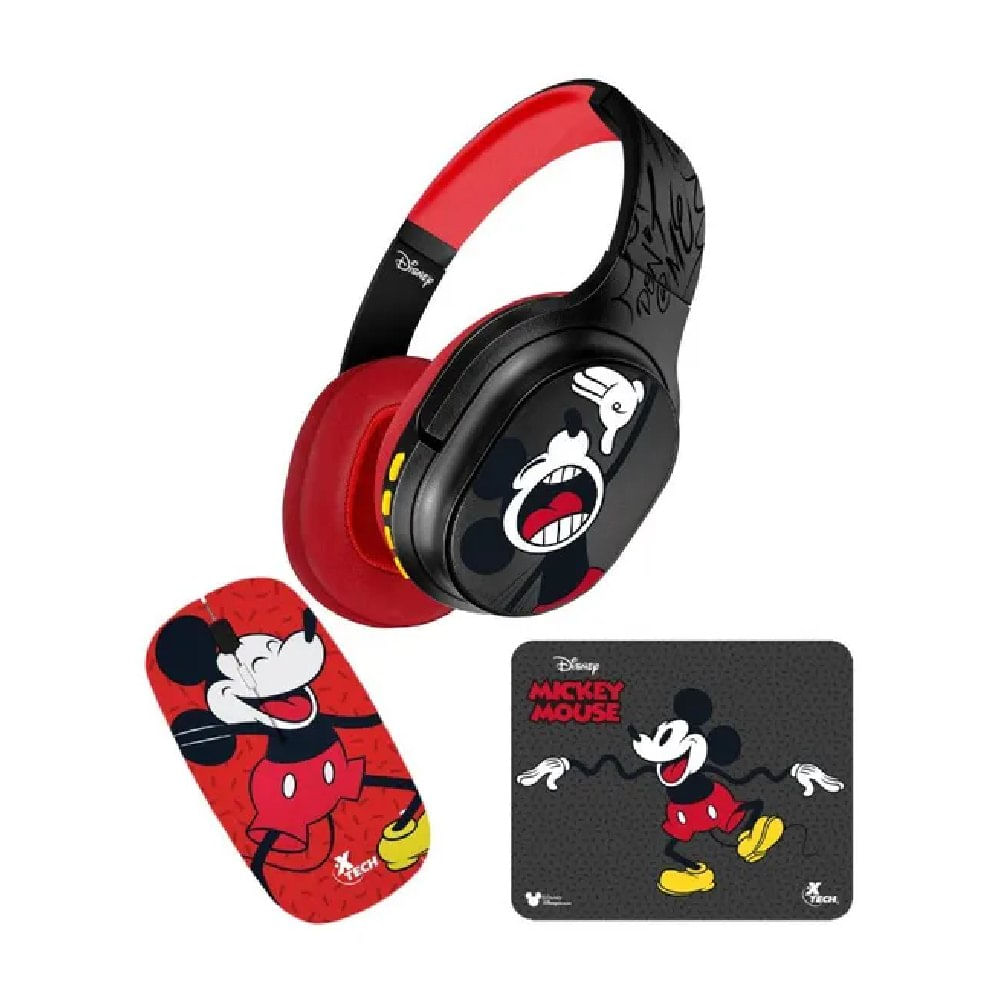 Pack Xtech Mickey Audífonos  Mouse  Mouse PAD
