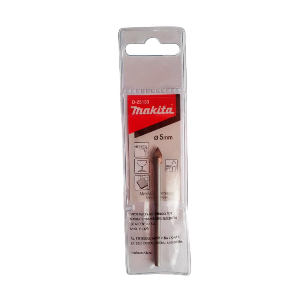 Broca para Vidrio/Mayolica Makita 5 X 65 Mm. D-25133