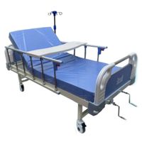 Cama Clínica Importada de 2 Manivelas con Mesa para Alimentos y Portasuero
