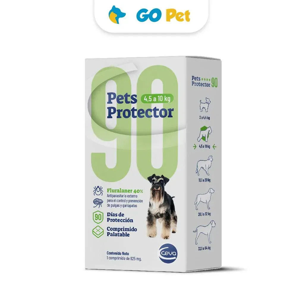 Pets Protector 90 Small 4.5 a 10 Kg x 1 Comprimido Antipulgas para Perros Pets Protector 90 Small 4.5 a 10 Kg x 1 Comprimido Antipulgas para Perros