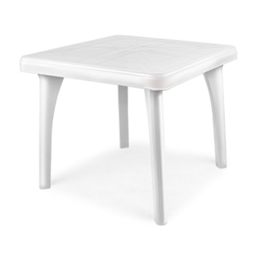 Mesa de Plástico Cuadrada Fiesta Blanco