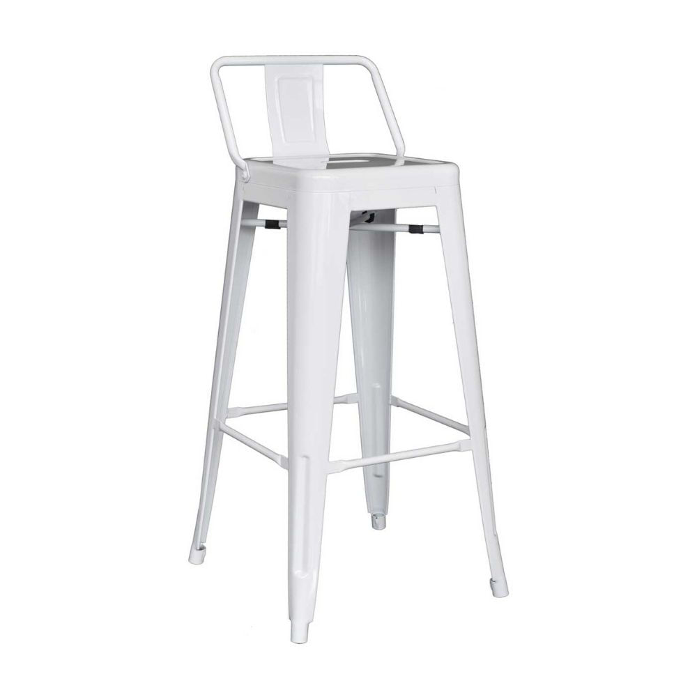 Banco Fijo para Bar Cloe con Espaldar Polipropileno Blanco Bonno