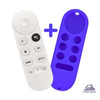 Control Remoto Compatible con Chromecast Google TV 4K HD con Funda Protectora Azul