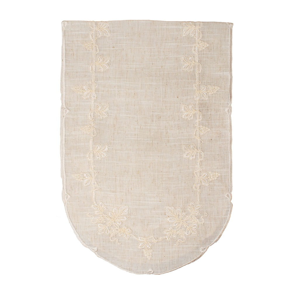 Camino 114cm Ovalado Poliéster Bordado Beige