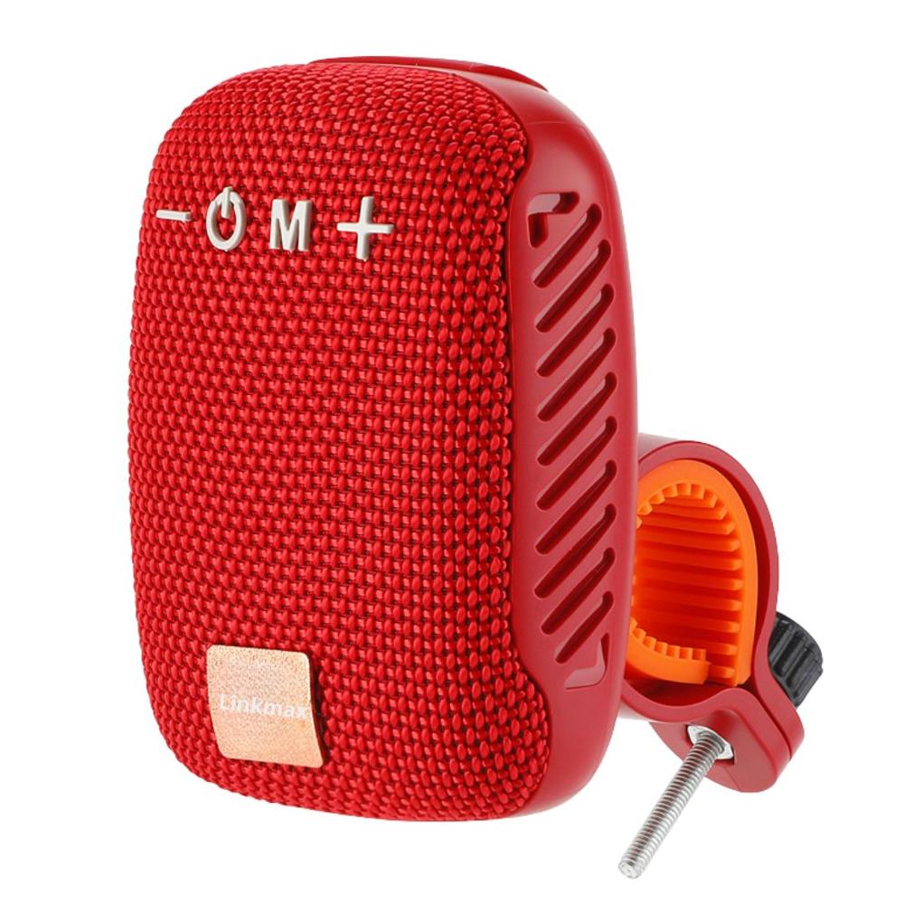 Parlante Bluetooth 5.3 para Bicicleta y Moto con Soporte Manillar, FM, TWS, USB LK-392 Rojo