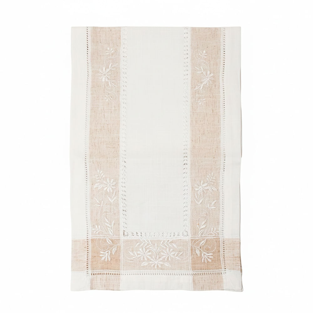 Camino 114cm Poliéster Beige Blanco