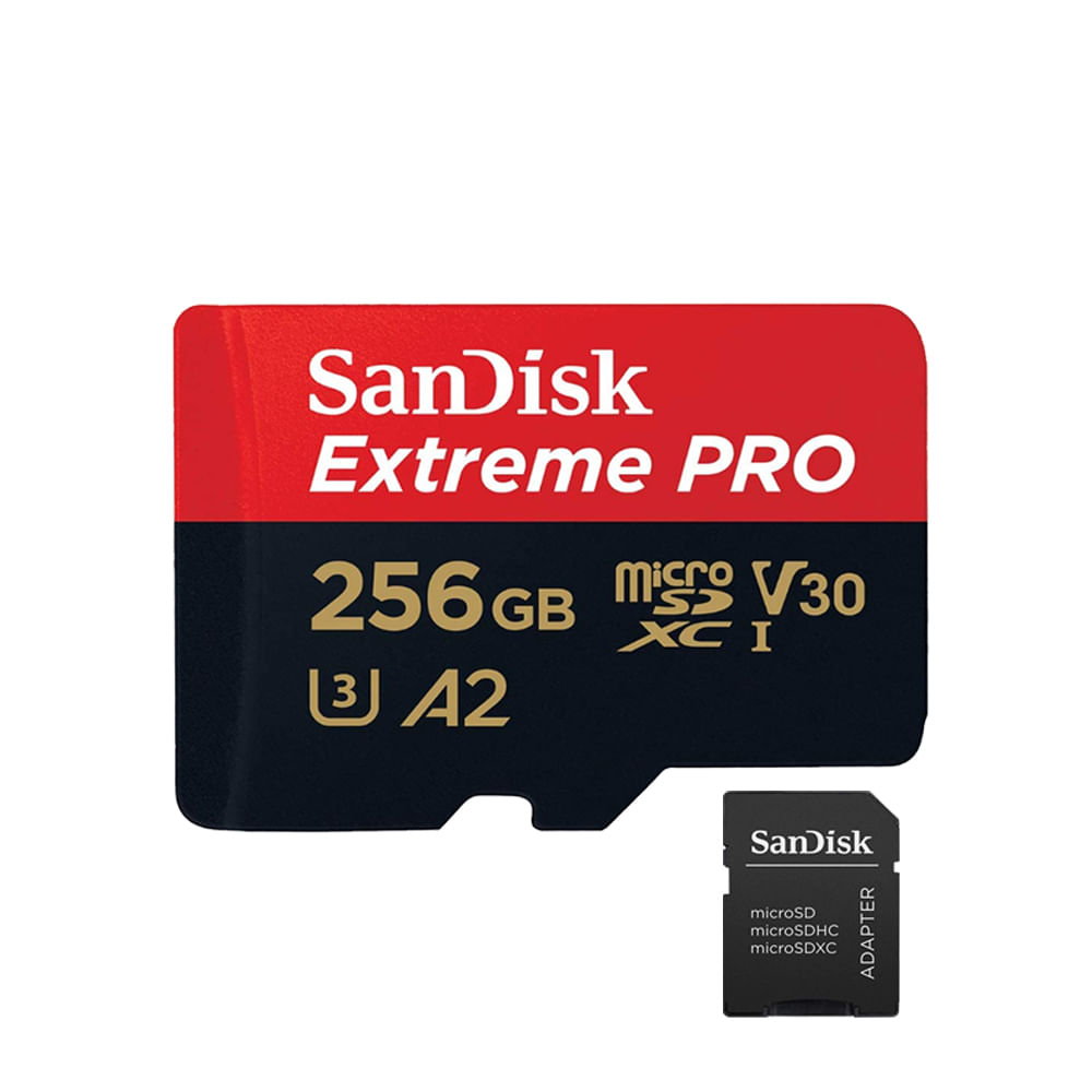 Memoria Micro SD Sandisk 256GB Extreme Pro - R200mb - W140mb - Incluye Adaptador