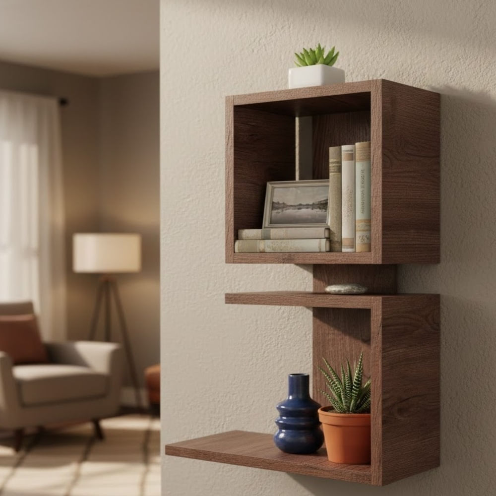 Repisa Flotante Asimétrica melamina Bellota