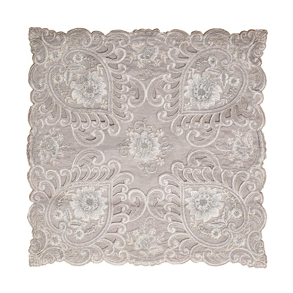 Funda para Cojín Bordado Poliéster Bordado Blanco