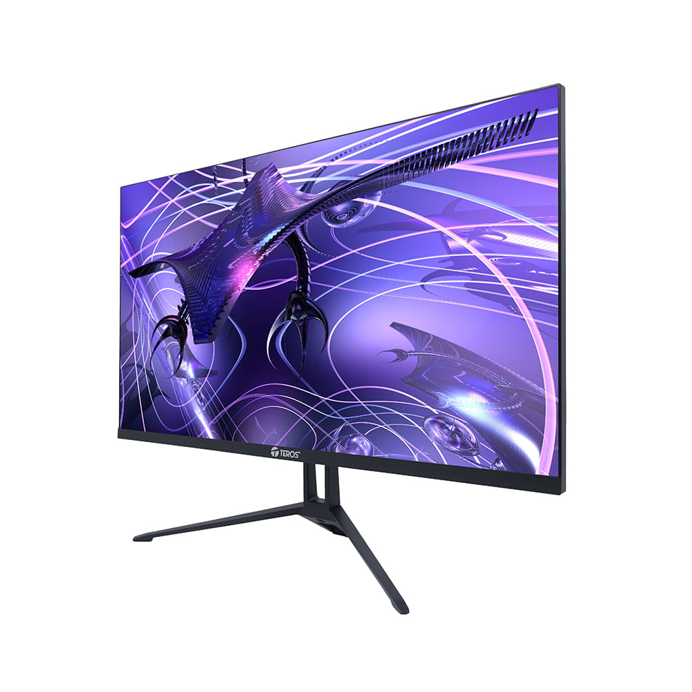 Monitor plano TEROS TE2417S 238 FHD IPS 144Hz 1ms   para Gaming HDMI y DP color negro