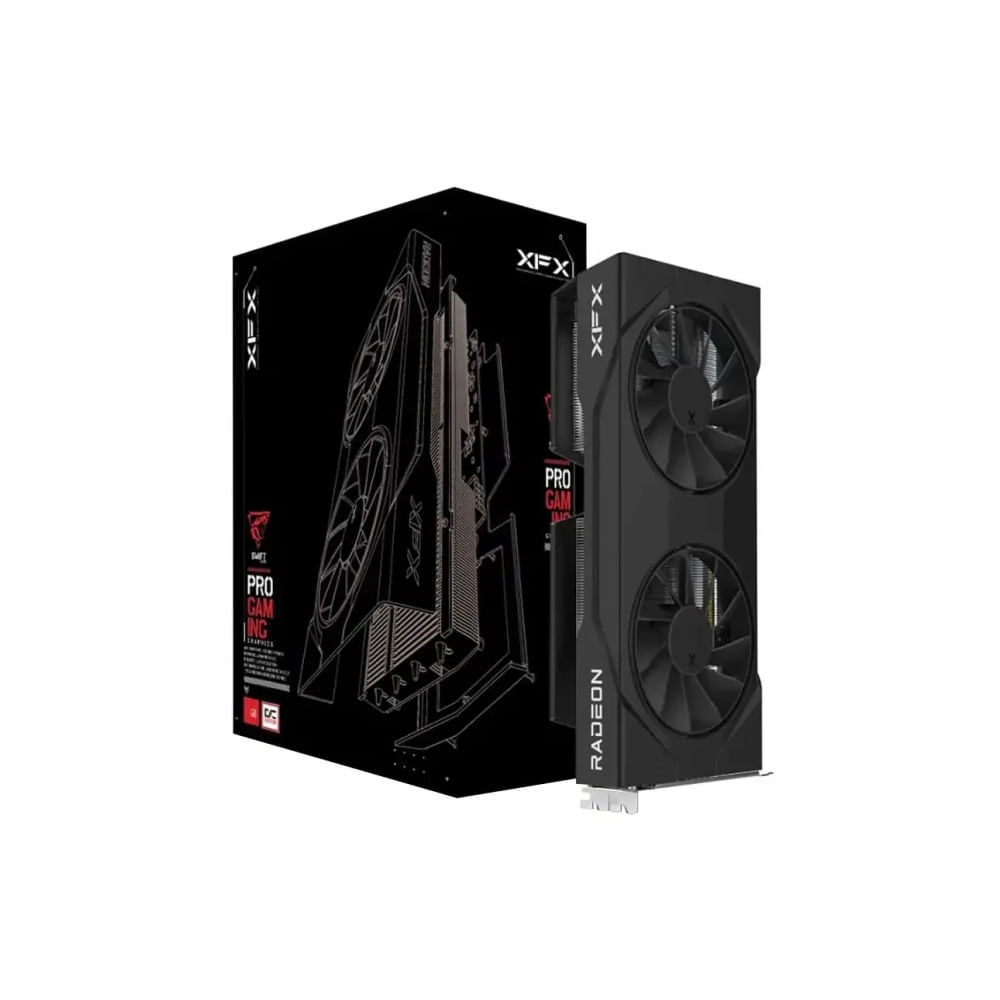 XFX Radeon RX 9060 XT 16GB 128 bit Tarjeta Gráfica Doble Ventilador OC
