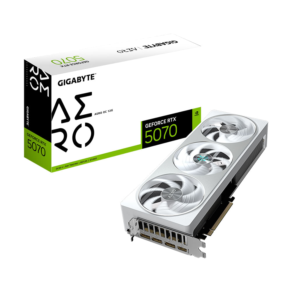 Tarjeta Gráfica Gigabyte GeForce RTX 5070 AERO OC 12GB Rendimiento Superior para Gaming