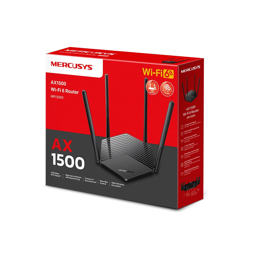 Router TPLink Mercusys MR62X AX1500 DualBand alta velocidad y conexión estable para tu hogar