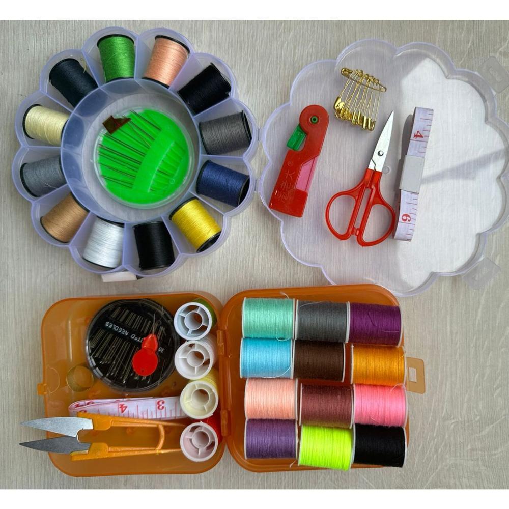 Kit de Costura con 28 Hilos Tubino Agujas Tijera Piquetera Cinta ...
