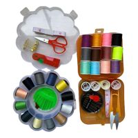 Kit de Costura con 28 Hilos Tubino Agujas Tijera Piquetera Cinta Métrica Imperdible - Saida Tex