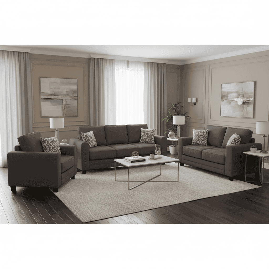 Juego de Sala Marruecos 3-2-1 Gris Oscuro