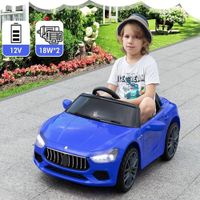 Carro a Batería Deportivo Modelo Maserati para Niños con Control Bluetooth Azul