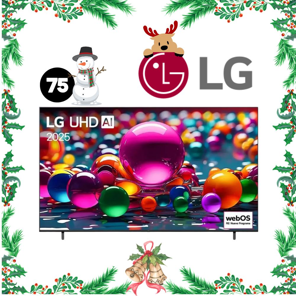 TELEVISOR LG 75' PULG. UHD 4K SMART TV THINQ AI 75UA8000PSA MODELO 2025 NEGRO